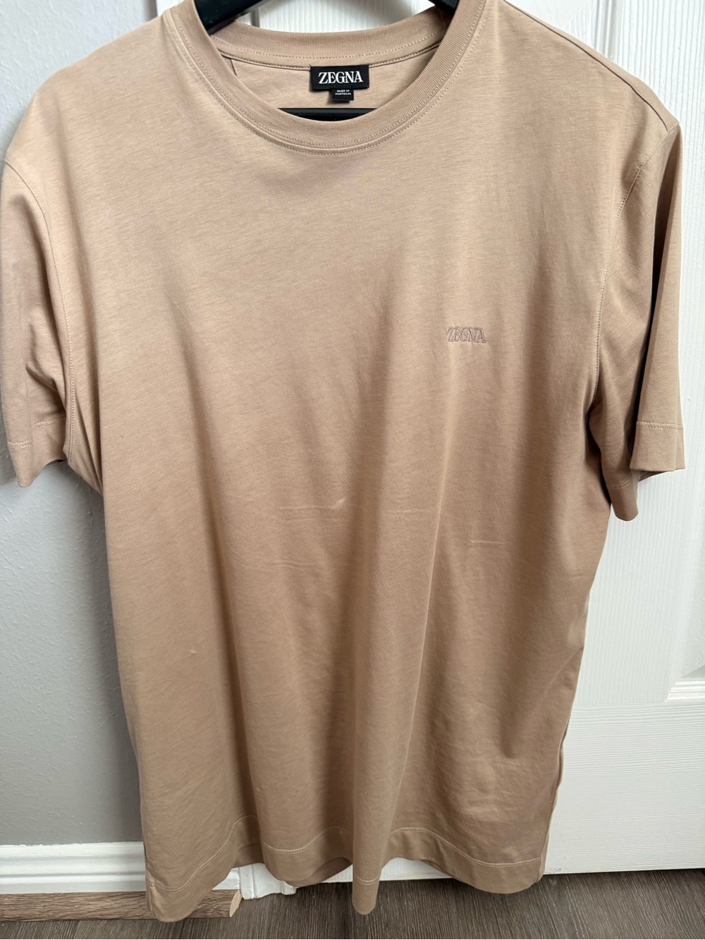 Zegna Short-Sleeve Crewneck T-Shirt in Beige
